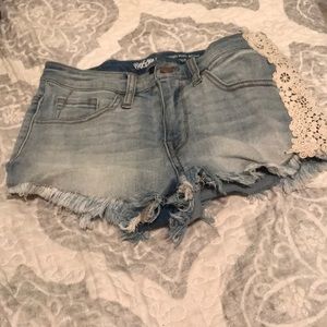 Flower design, denim jean shorts from Target